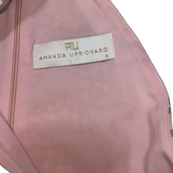 Amanda Uprichard Sleeveless Halter Dress Pink Rose Gold Polka Dots sz S Small - Picture 4 of 7